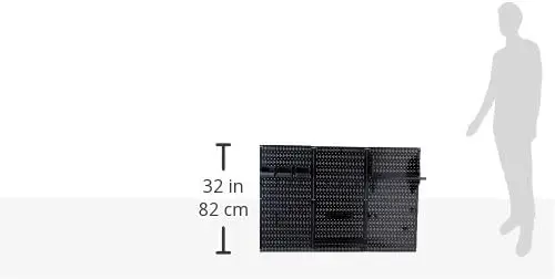 ZZW Stecktafel-Organizer, 1,2 m, Metall-Stecktafel, Standard-Werkzeugaufbewahrungsset mit schwarzem Werkzeugbrett und schwarzem Zubehör