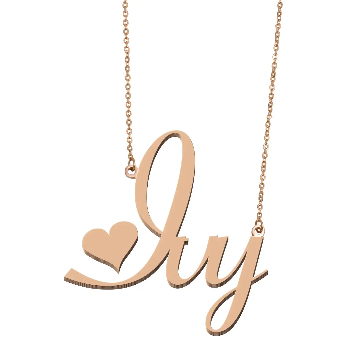 

Ivy Name Necklace for Women Girl Personalized Stainless Steel Gold color Nameplate Pendant Jewelry Annivesary Mom Gift