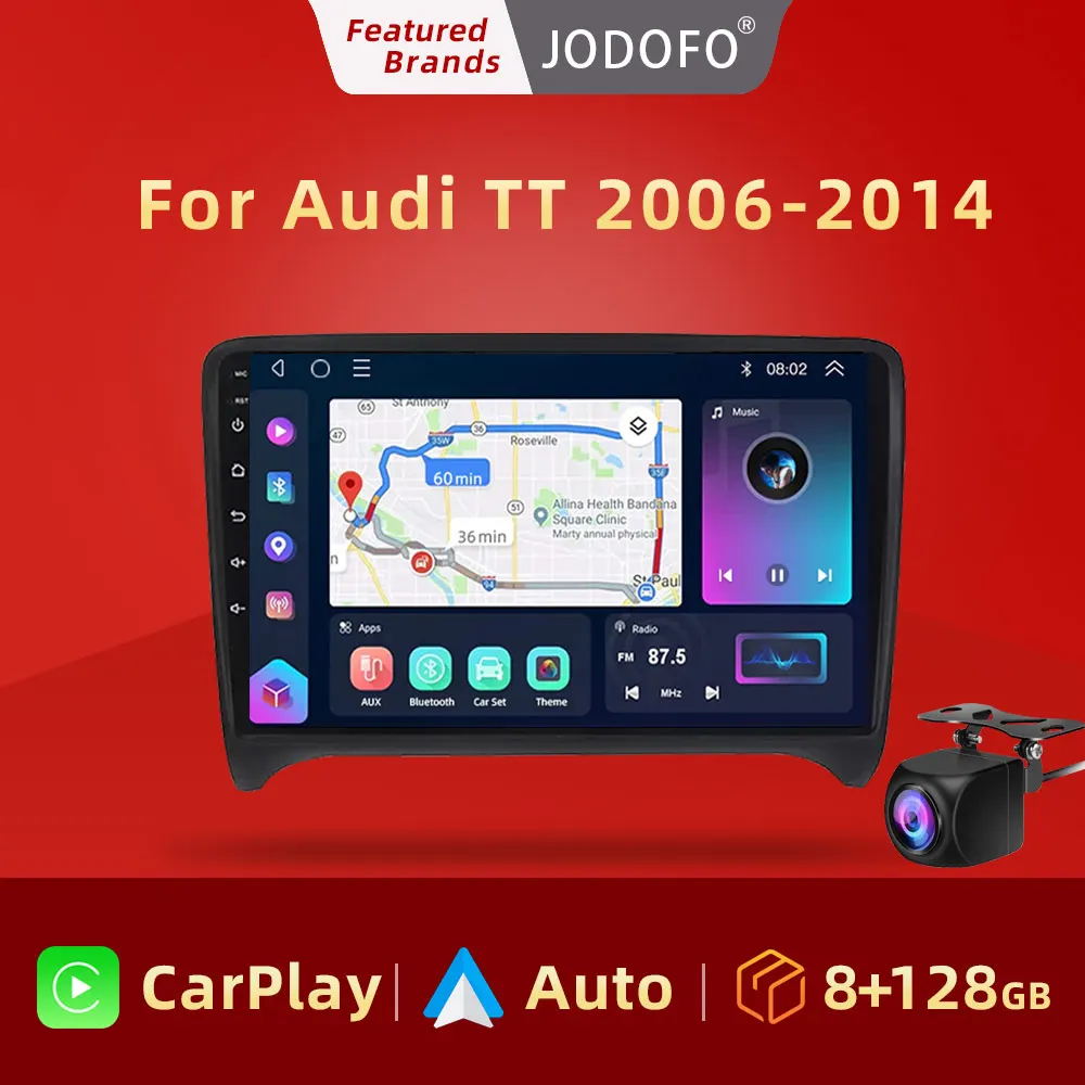 

Jodofo Android 12 Radio GPS For Audi TT MK2 8J 2006 2007-2014Car Stereo Multimedia RDS DSP 4G WIFI Autoradio Carplay No 2Din DVD