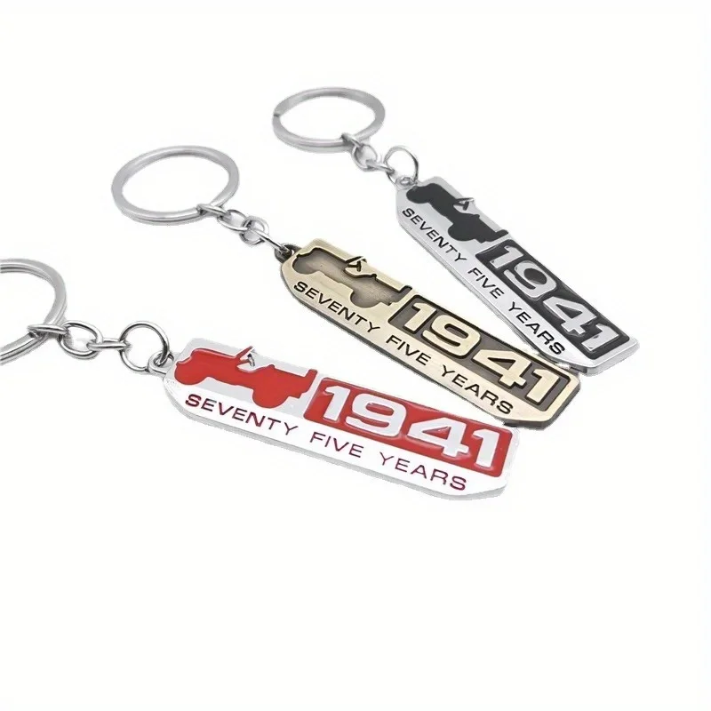 1941 Willis 75th Anniversary Creative Gift Metal Keychain Plating Oil Dripping Craft Alloy Keyring Pendant For JEEP Wrangler