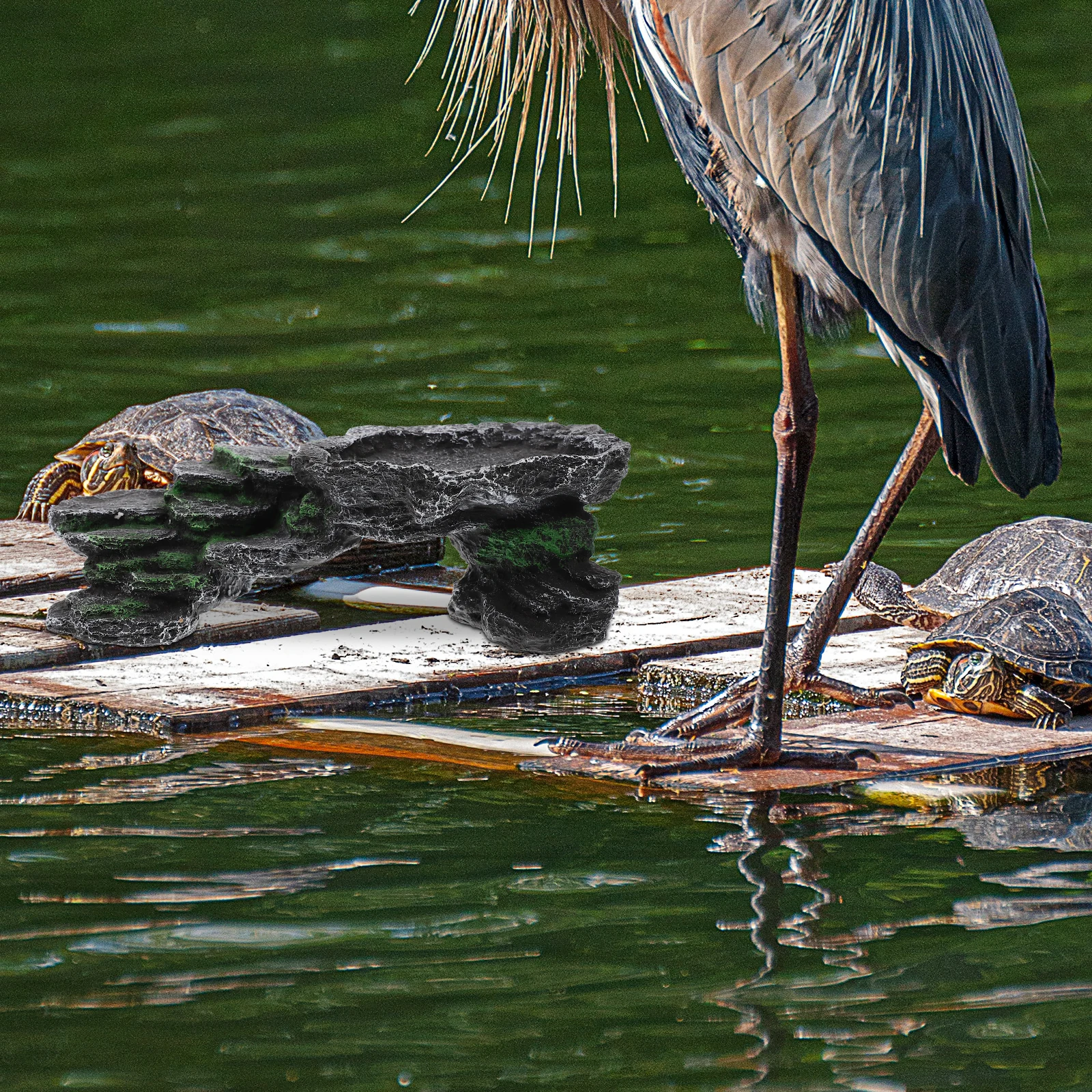 

Basking Platform for Turtle Resin Made Multi-Functional Reptile Playground Stable Sunbathing Place for Aquarium Or Terrarium Use