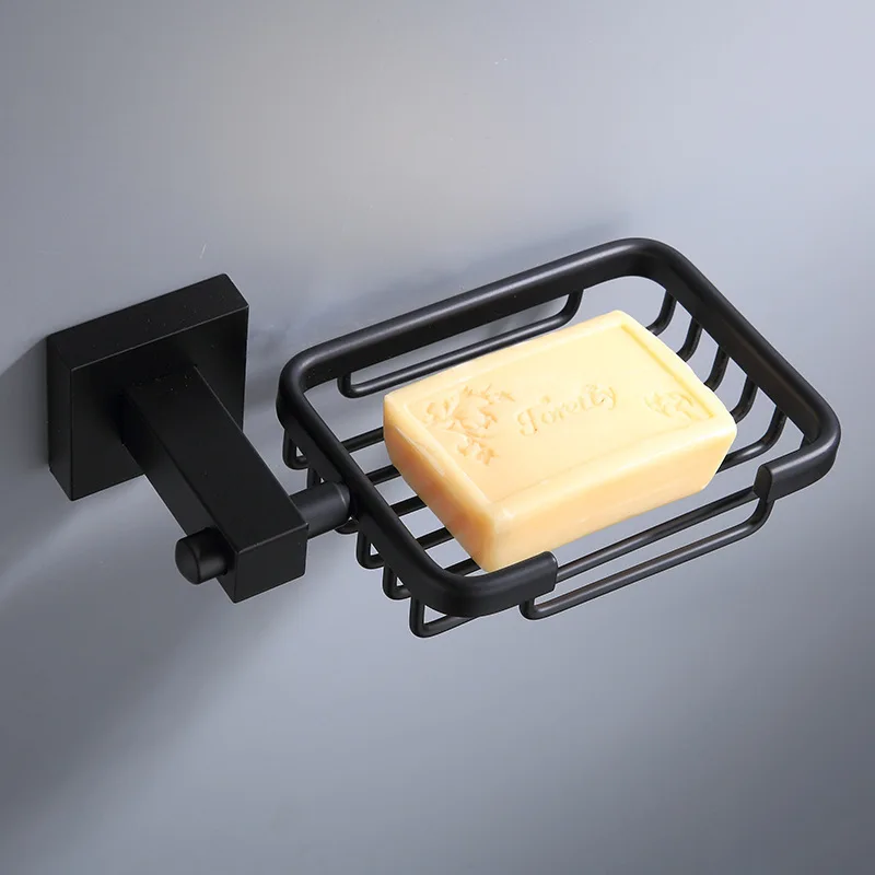 Drill‑mount and drill‑free Strongest Practical design ! Solid aluminum bathroom accessories set,bathroom soap dish,soap basket