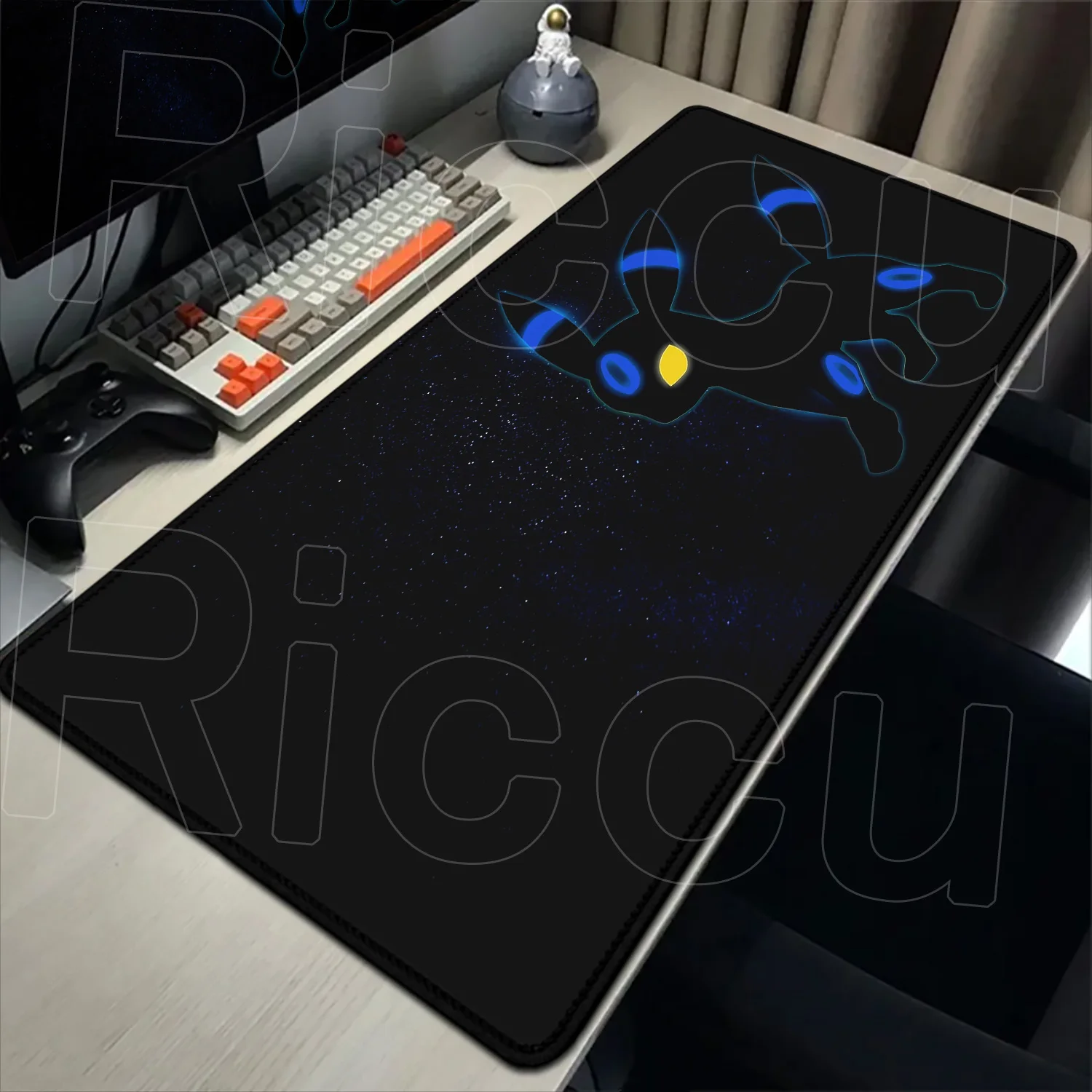 Nowa Podkładka pod Mysz Laptop Kawaii Czarna Księżycowa Umbreon Podkładka XXL PC P-pokemon Akcesoria Gamingowe Mata pod Klawiaturę Japońskie Anime HD Mata na Biurko — zdjęcie produktu 3
