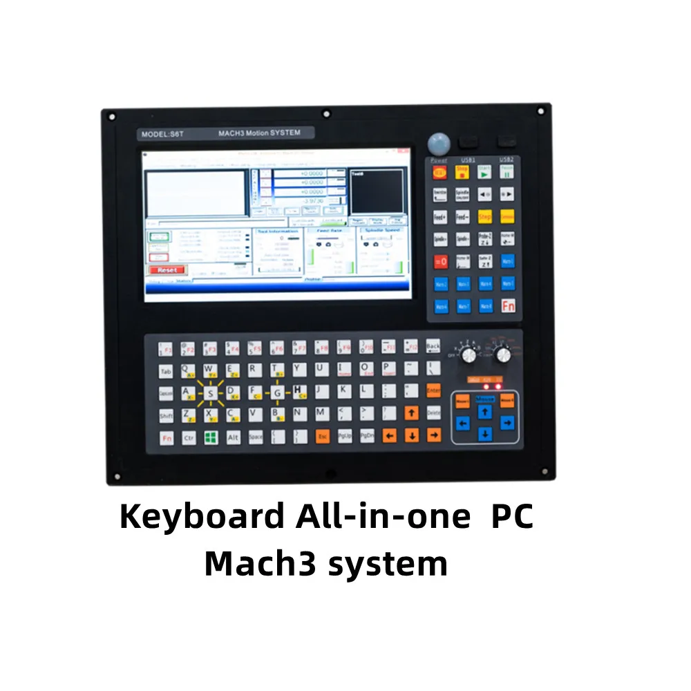 

S6T WiXHC numerical control machine system Industrial control panel with LCD display for Mach3 system with jade carving wood fur