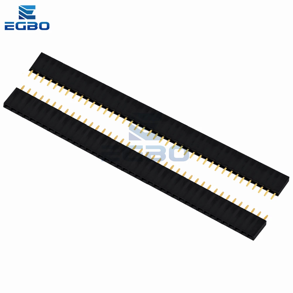 10 قطعة ~ 50 قطعة 2.54 مللي متر 40 دبوس مستقيم أنثى صف واحد رأس الدبوس قطاع PCB موصل EGBO