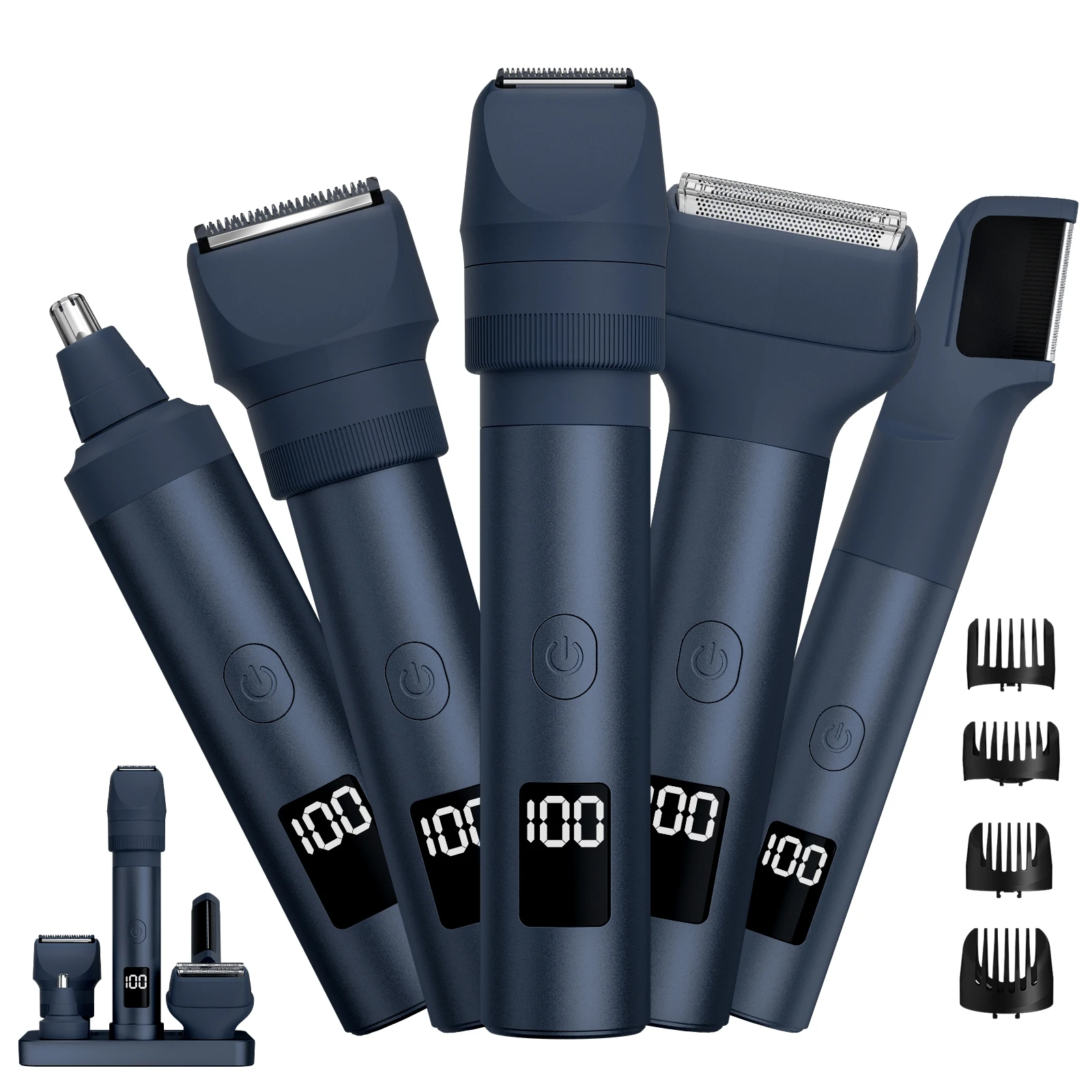 

5 in 1 Barber Facial Cordless Trimmer Men Professional Electric Adjustable Beard and Nose Hair Trimmers & Clippers