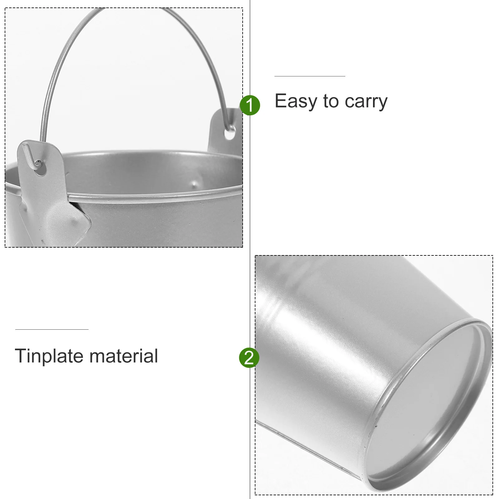 4 stücke Weißblech Eimer Candy Farben Langlebige Kleine Eimer Für Party Gefälligkeiten Sukkulente Topf Blume Eimer Mit Griff