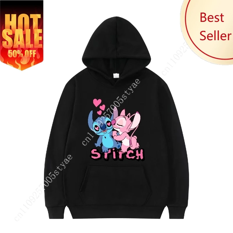 

Disney Lilo And Stitch Cute Pattern Hoodies And Sweatshirts For Men And Women Spring And Autumn Comfortable Pullover With Hood
