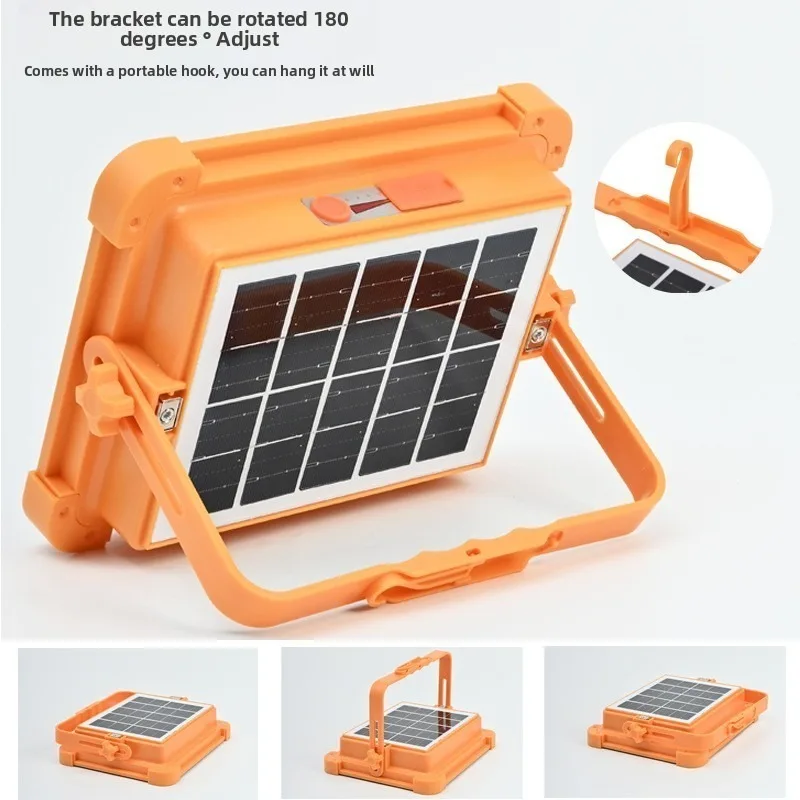 Super Bright Solar Handheld Light Rechargeable Spotlight Garden Outdoor Camping Portable High Power Emergency Lighting Lantern