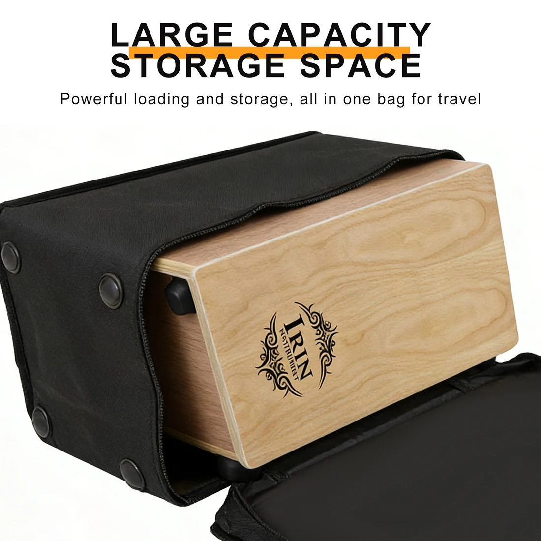 IRIN Box Drum Bag Handheld Shoulders Oxford Cloth and Cotton Thickened Black Waterproof Backpack Box Drum Bag Accessories