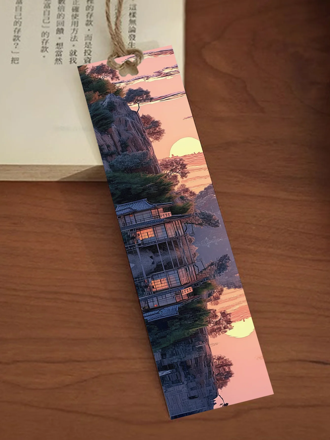 30pcs Ancient Style Lake and Mountain Bookmarks DIY Decoration Chinese Landscape Painting Card Reading Book Annotation Card