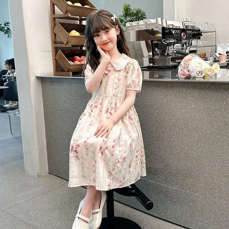 

Girls Dress Summer Clothes Teen Clothing for Girls Hanfu Vintage Net Yarn Dress Kids Girl Dresses for School Wedding of 10 Years