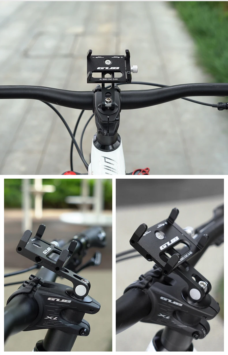 Gub g95 aluminium fahrrad telefon halter halterung stiel fahrrad telefon headset halterung passt für 1-1/8 "1/8mm gabel für 4, 5-7 zoll gps telefon – Detail 35