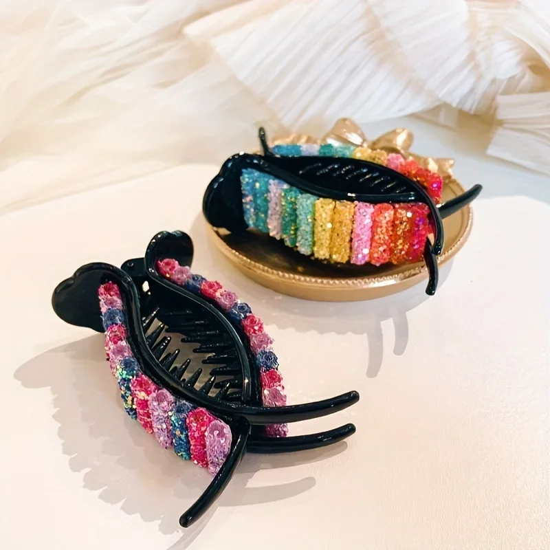 Rainbow Rhinestone Hair Clip for Girls - Cute Candy Color Hair Accessory