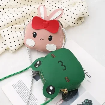 Bolsos de hombro pequeños de cuero PU para niños, monedero de dibujos animados para niñas pequeñas, accesorios de princesa, bolso cruzado