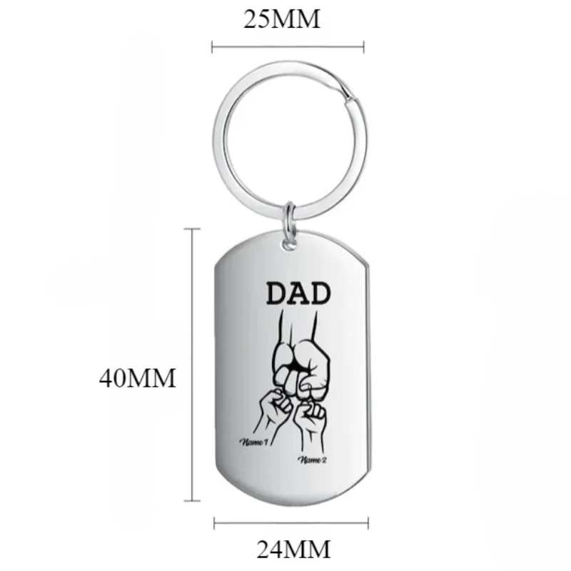 Personalized Custom Dad Keyring with Kids Name Family Keychain for Father Stainless Steel Papa Key Rings Father\'s Day Gift 2024
