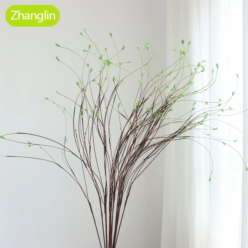 Artificial Plant Green Leaf Tree Branch 51.18 inch 1 Piece For Home Room Party Decoration Fake Flower Willow Leaf Vine Garland