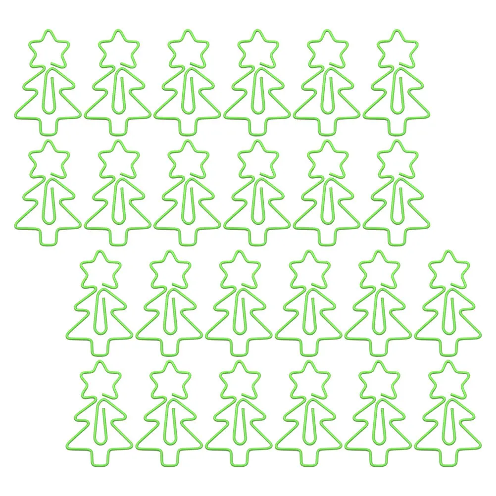 30 قطعة من مشابك الورق على شكل شجرة عيد الميلاد، حامل صفحة إشارة مرجعية معدنية لتزيين أدوات مكتبية للمدرسة والمكتب #1