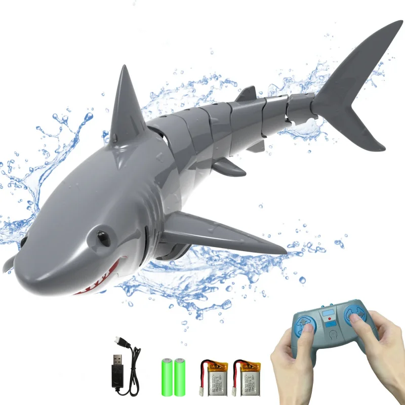 RC Shark สเปรย์น้ําปลาวาฬไฟฟ้าของเล่นเด็กรีโมทคอนโทรล Dolphin สัตว์อ่างอาบน้ําสระว่ายน้ําจําลองเรือดําน้ําปลาว่ายน้ําเกม