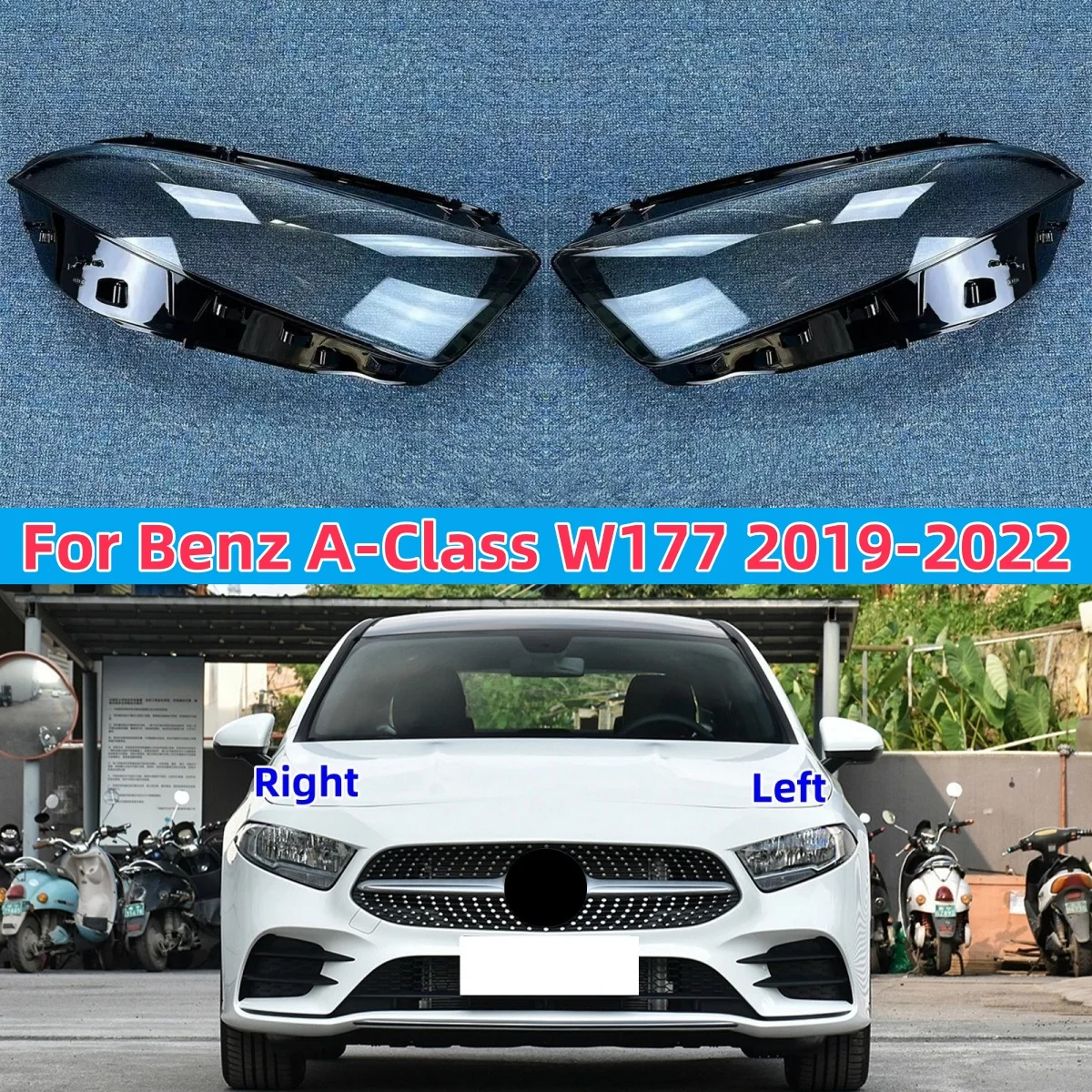 

Для Benz W177 A-Class A180 A200L 2019 2020 2021 2022, крышка абажура для фар, прозрачные фары, плексиглас, сменный абажур