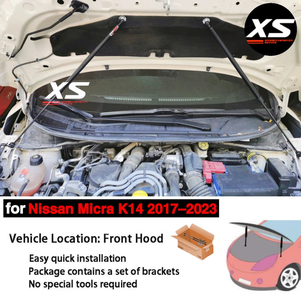 

Hood Struts Kit For Nissan Micra K14 2017-2023 Nissan March Front Bonnet Modify Shock Dampers Lift Supports Prop Gas Rod Piston