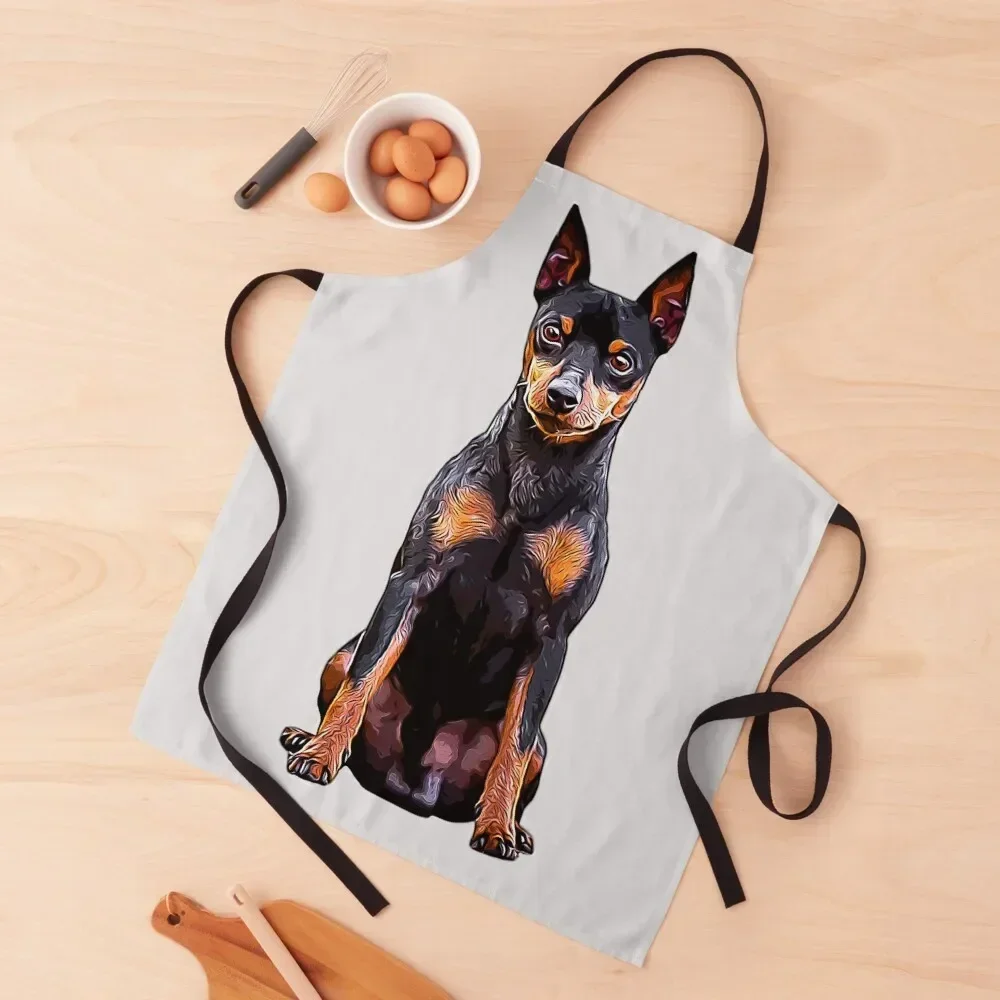 

Miniature Pinscher Toy Black and Tan Cute Puppy Dog Apron Kitchen on the wall Things For The Home Chef Uniform Woman Apron