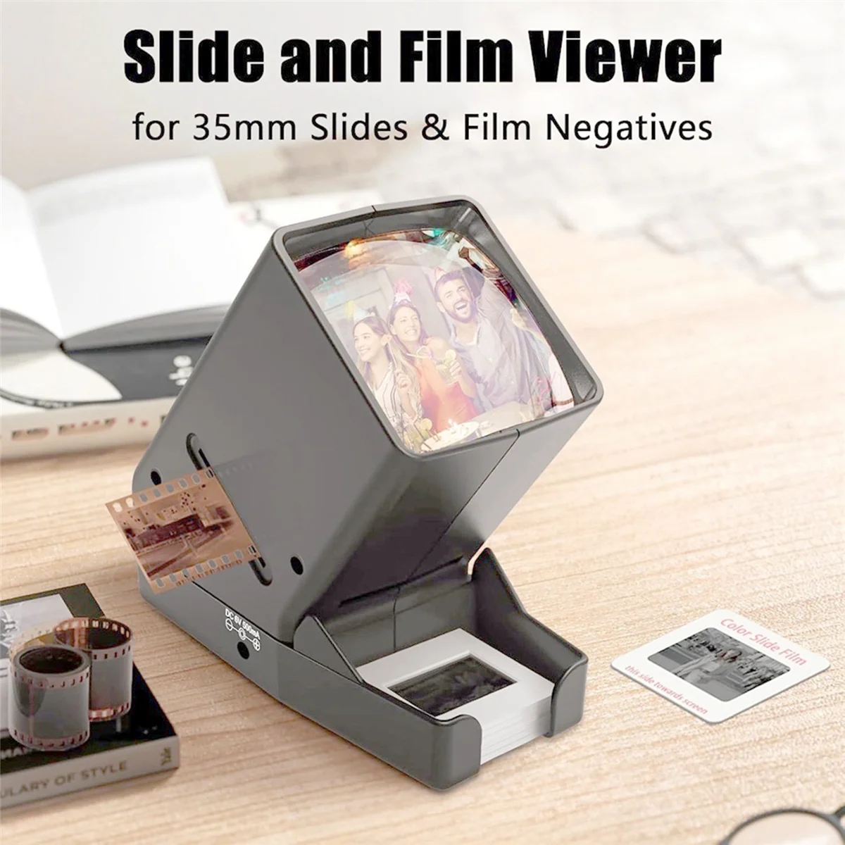 New 35mm Slide & Film Viewer-Slide Viewer with 3X Magnification and LED-Lighted Viewing for 35mm Slides and Film Negatives