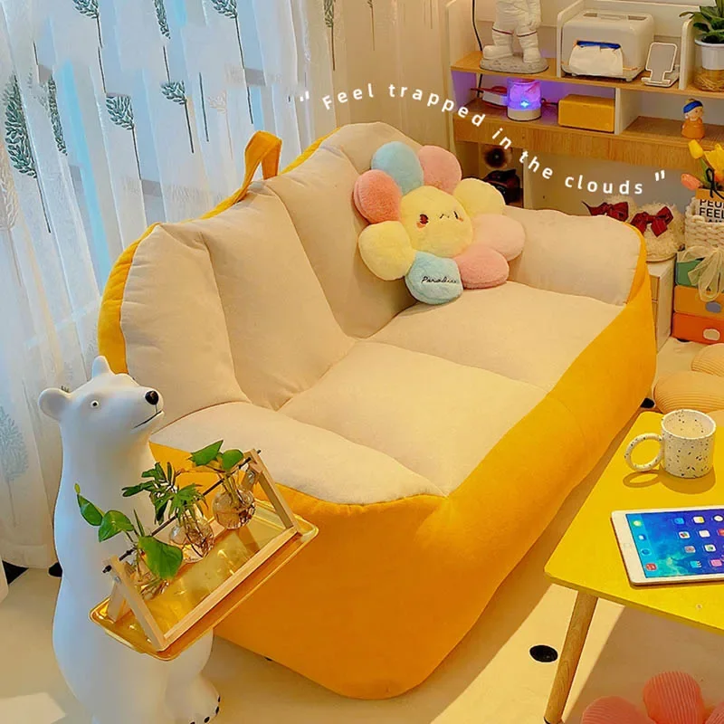 

Clouds Upholstery Bean Bag Sofas Yellow Banquet Comfortable Luxury Ergonomic Couch Nordic Simple Salon Home Furnitures