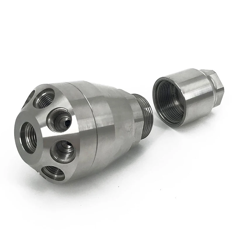 Stainless Steel Conical Mounting Base + External Thread Sleeve, Custom CNC Machined Mechanical Part OEM Industrial Equipment