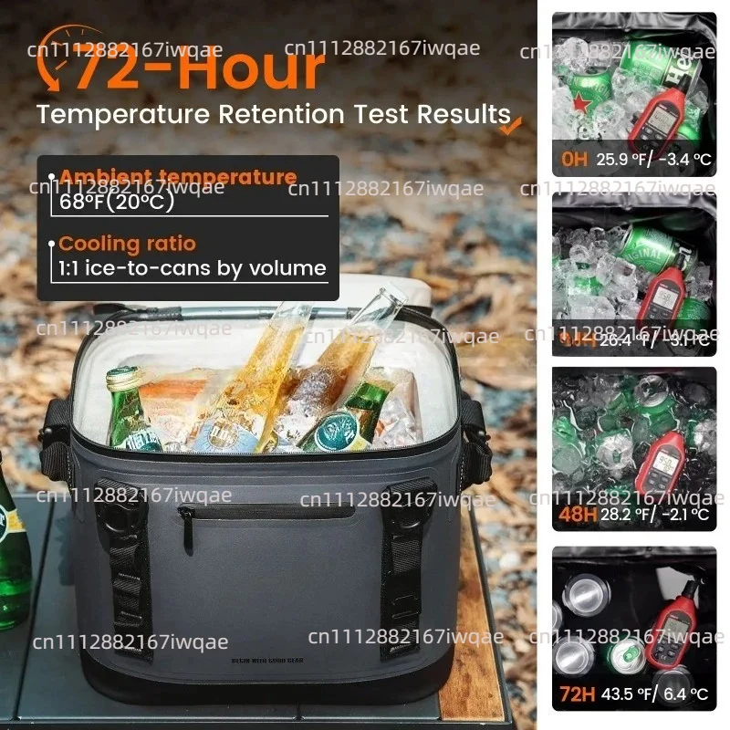 Suitable for camping, car travel, picnic, insulated ice box, portable beverage cooler bag - view 4