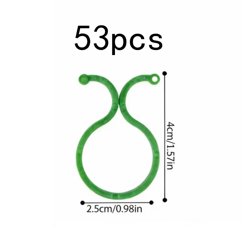 53Pcs 8-Shape Plant Clips, Sturdy Durable Supports for Grape Tomato Vines Climbers