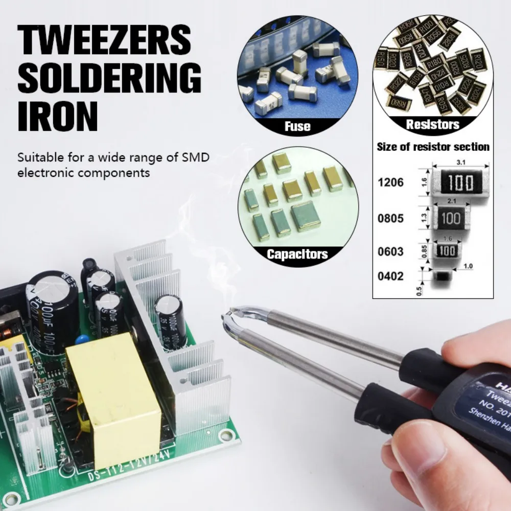 T12 Soldering Tweezer Handle – Dual-Channel Temperature Control SMD Welding Handle Professional Electronic Repair Welding Tool