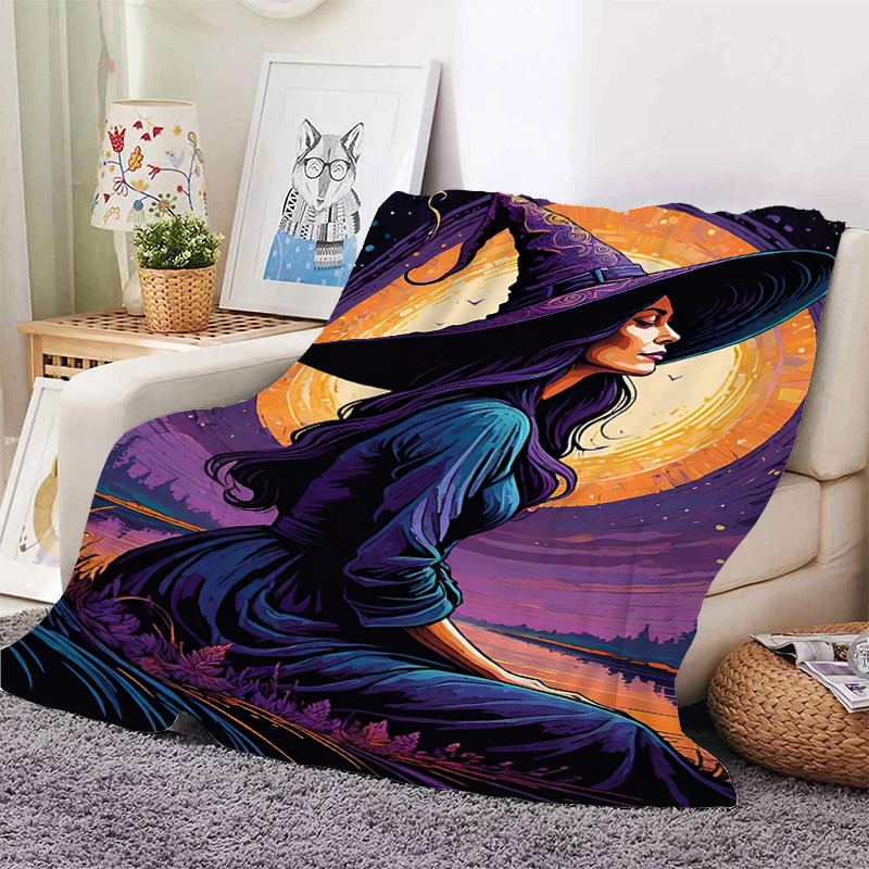 

Witch Sofa Blankets for Winter King Size Fluffy Soft Blankets Warm Bed Fleece Camping Custom Throws Microfiber Bedding Gift