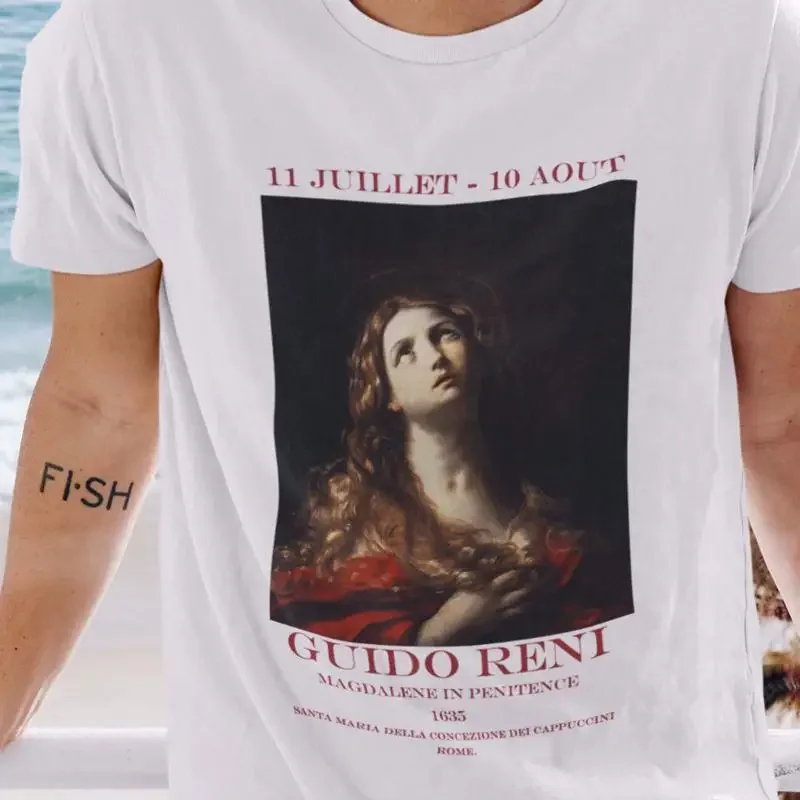 Guido Reni T shirt Magdalene In Penitence Art Premium Cotton