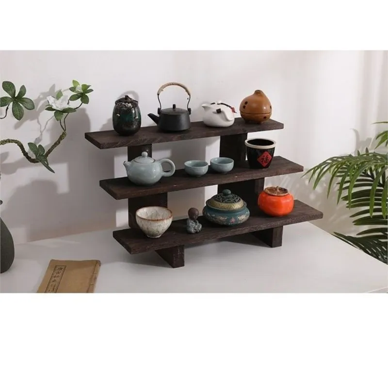 Display Solid Wood Antique Stand Two Three Layer Display Stand