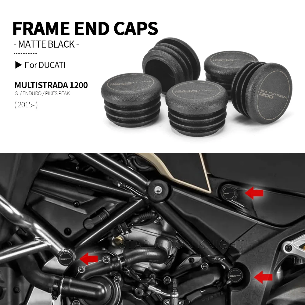 For Ducati Multistrada 1200 S Enduro Pikes Peak 2015- Motorcycle Accessories Frame Hole Cover Caps Plug Decorative Frame Cap Set