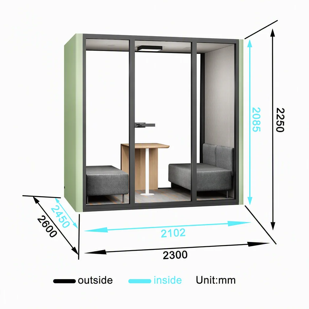 Mobile soundproof room Phone Booth Silent Booth Work Pod Meeting Pod for Office Building Hotel Hospital Indoor