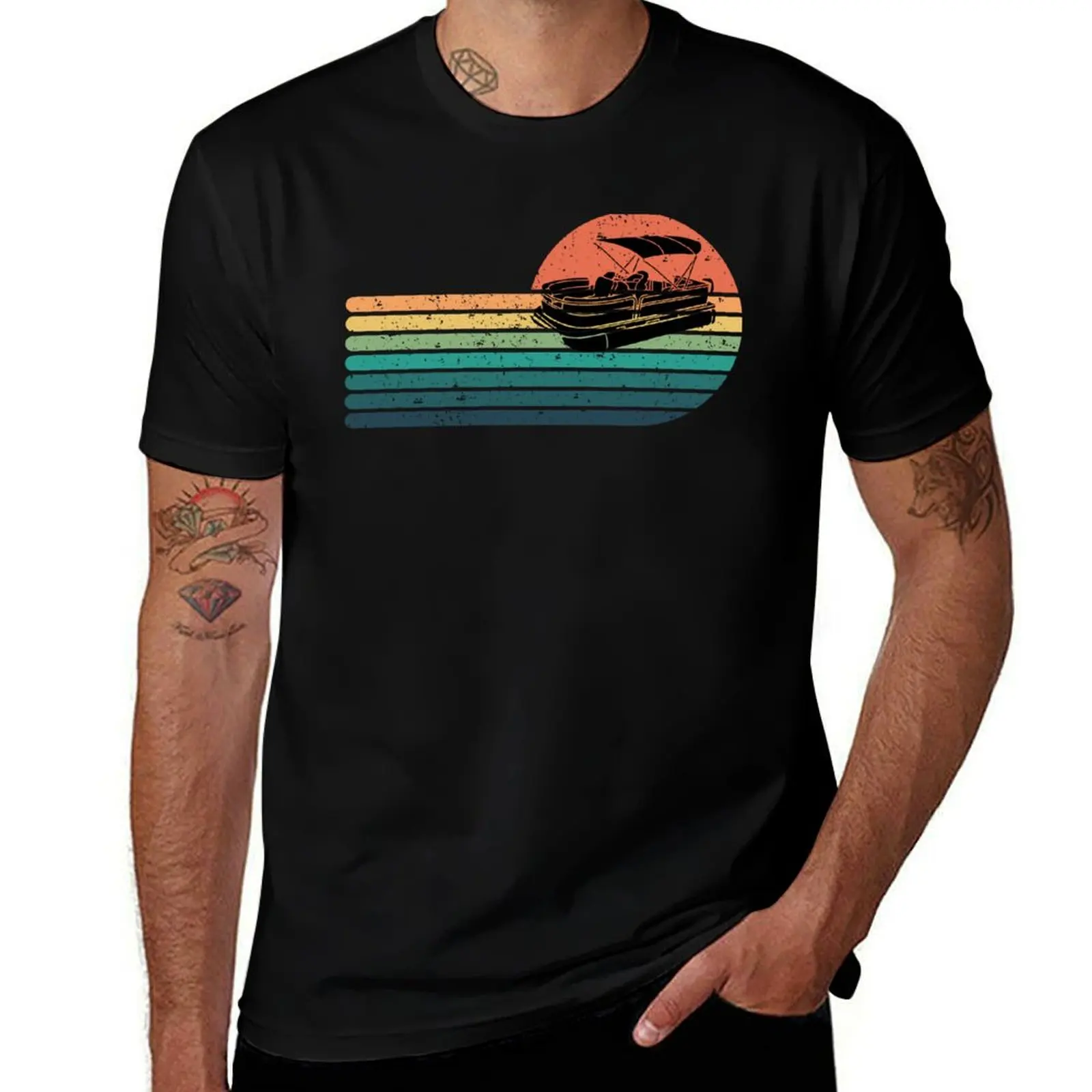 

Vintage Style Pontoon Boat-Boating 90s T-Shirt oversize t-shirts man cute tops tshirts personalised black t-shirts for men
