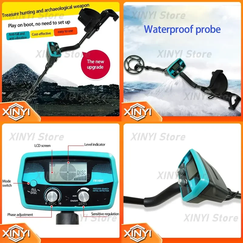 for TS180 Underground Metal Detector Handheld Underwater Treasure Hunter Small Archaeological Positioning Rod
