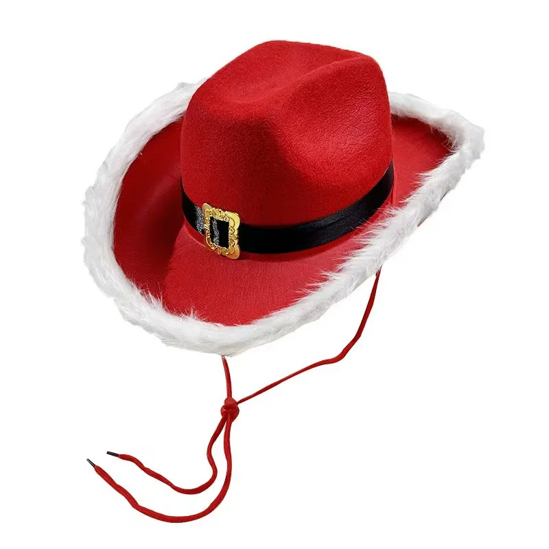 

New Christmas Big Red Cowboy Hat Carnival Party Hat Holiday Celebration Decoration