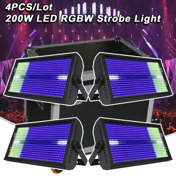 4 יח'\חבילה הוביל 200w strobe rgbw 48 + 8 sdmx מועדון מסיבת במה מקורה תאורה עבור dj Dj דיסקו לשטוף strobe אפקט אורות חתונה