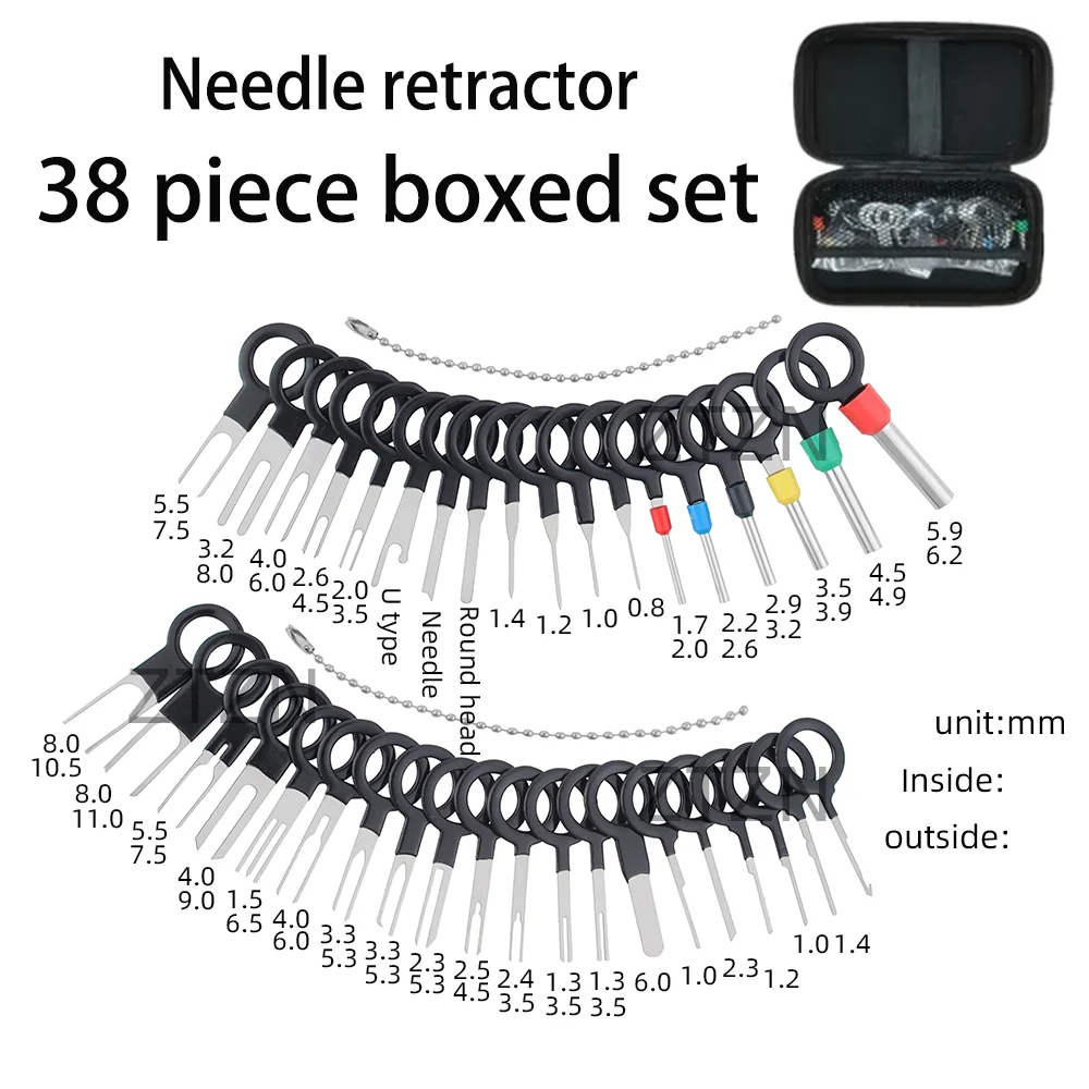 

38pcs terminal disassembly tool, car terminal harness plug, unplug connector, crimp pin, return pin, disassembly tool set