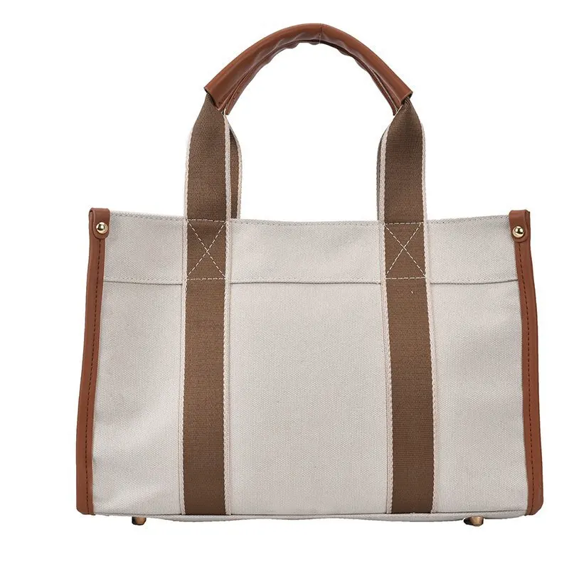 Canvas Simple Tote Bag for Women Fashion Handheld Bag Cross border One Shoulder Crossbody Bag