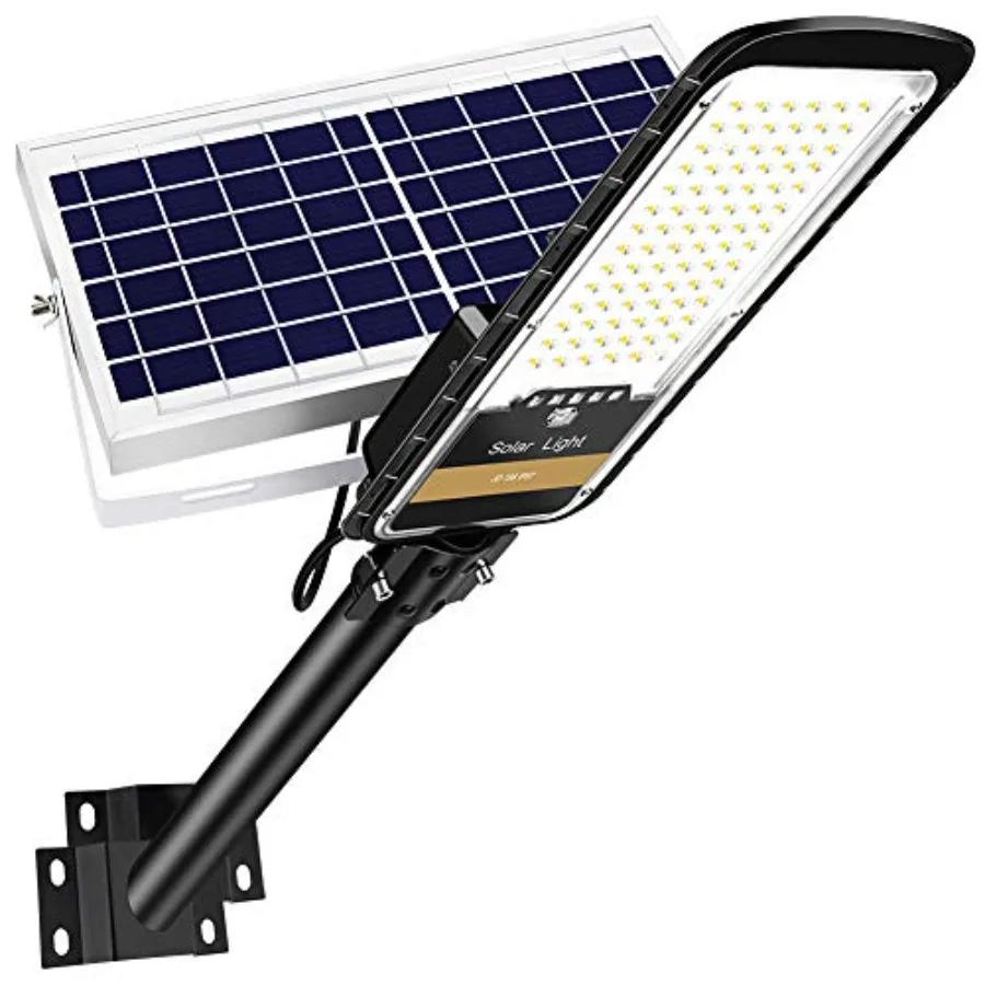 

Solar Street Lights Outdoor Lamp, 16000lm IP67 Waterproof Light with Anti Broken Remote Control Mounting Bracket, Dusk to Dawn