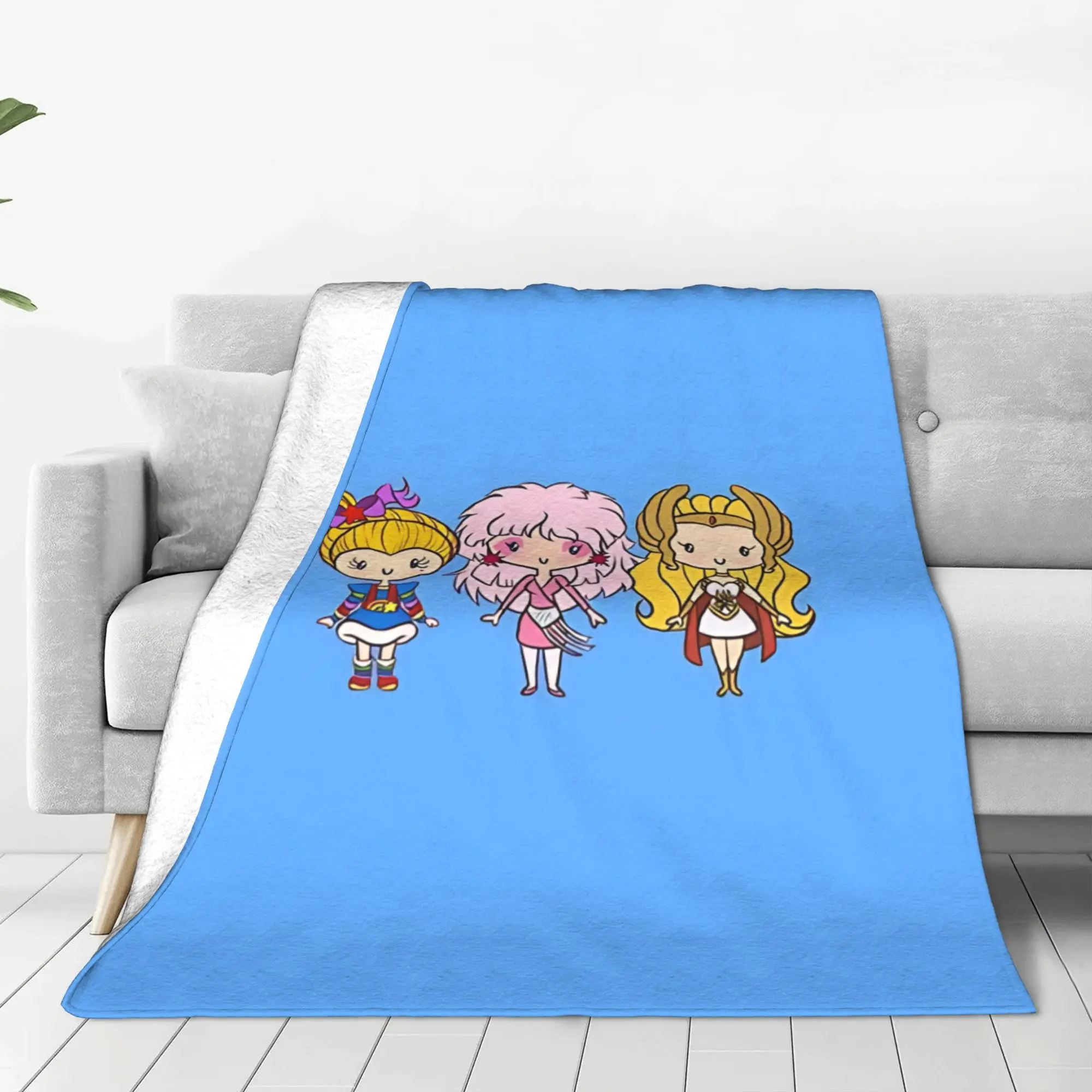 1PC Cute Mythical R-Rainbow Brite Home Room Decorations Winter Blankets For Adults Bedding Home Interior Sofa Knee