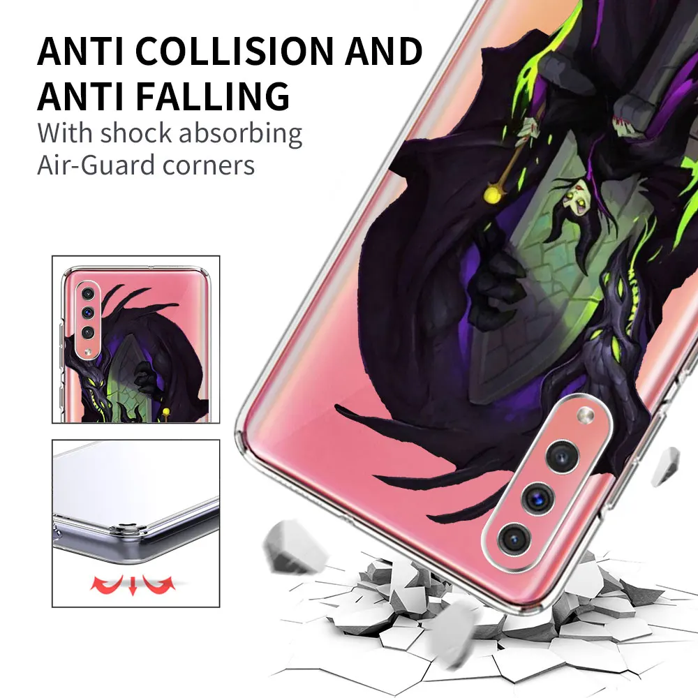 Disney Maleficent Phone Case for Samsung Galaxy A40 A20e A30s A7 A70 A70s A6 A8 A04s A50 A50s A9 A10 A20 TPU Transparent Cover