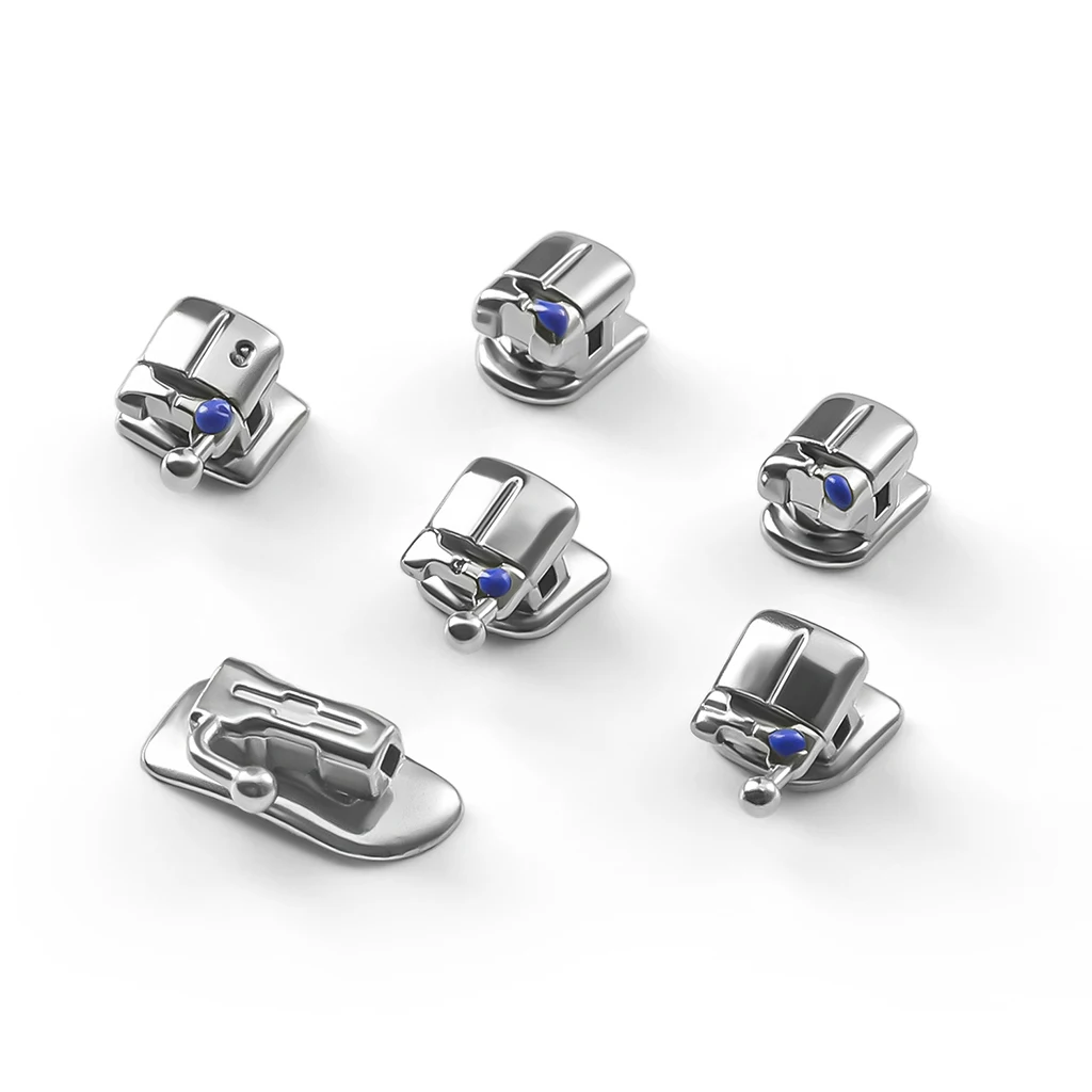 24 Stück AZDENT Zahnspangen, selbstligierende Brackets, Mini Roth/MBT.022, Haken 3 4 5, Bukkalröhrchen, MIM Monoblock-Basis – Detail 4