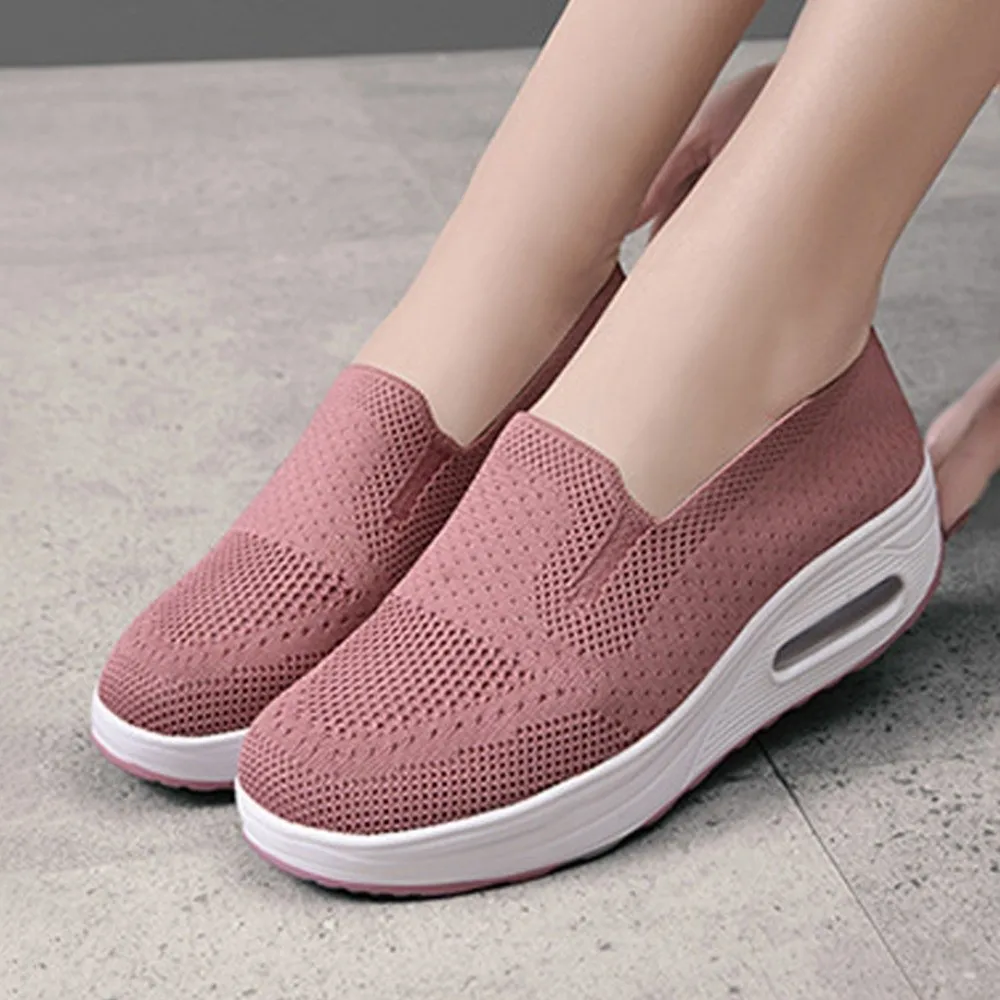 

Mesh Surface Women's Sports Shoes Thin Design Soft-Soled Running Sneakers Breathable Material Anti-Slip Casual Shoes