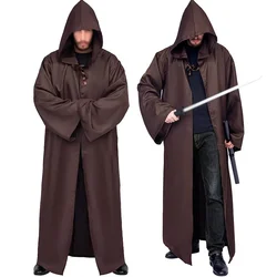Halloween Aldult Jedi Knight Cosplay Darth Cape Vader Cloak with Hat War Hooded Black Brown Cloak Masquerade Party Costume
