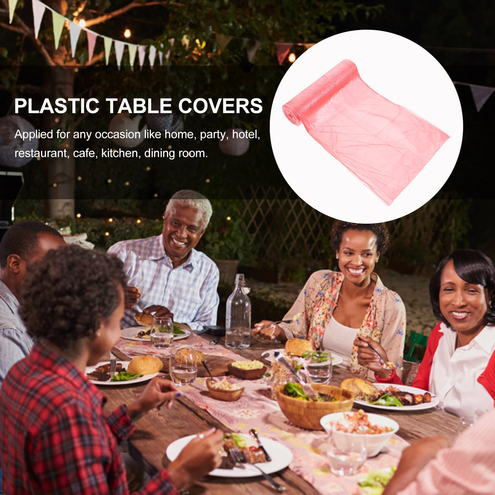 

Disposable Tablecloth Plastic Covers Thin Film One-time Party Dinner Cloths Waterproof Oilproof Home Hotel Outdoor Banquet